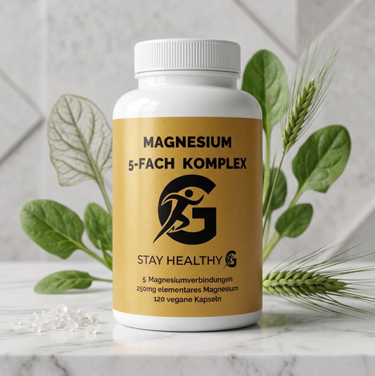 Magnesium 5x Komplex + B6 - 120 vegane Kapseln